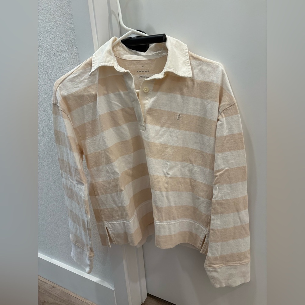 EVERLANE Women Striped Organic Cotton Long Sleeve Top